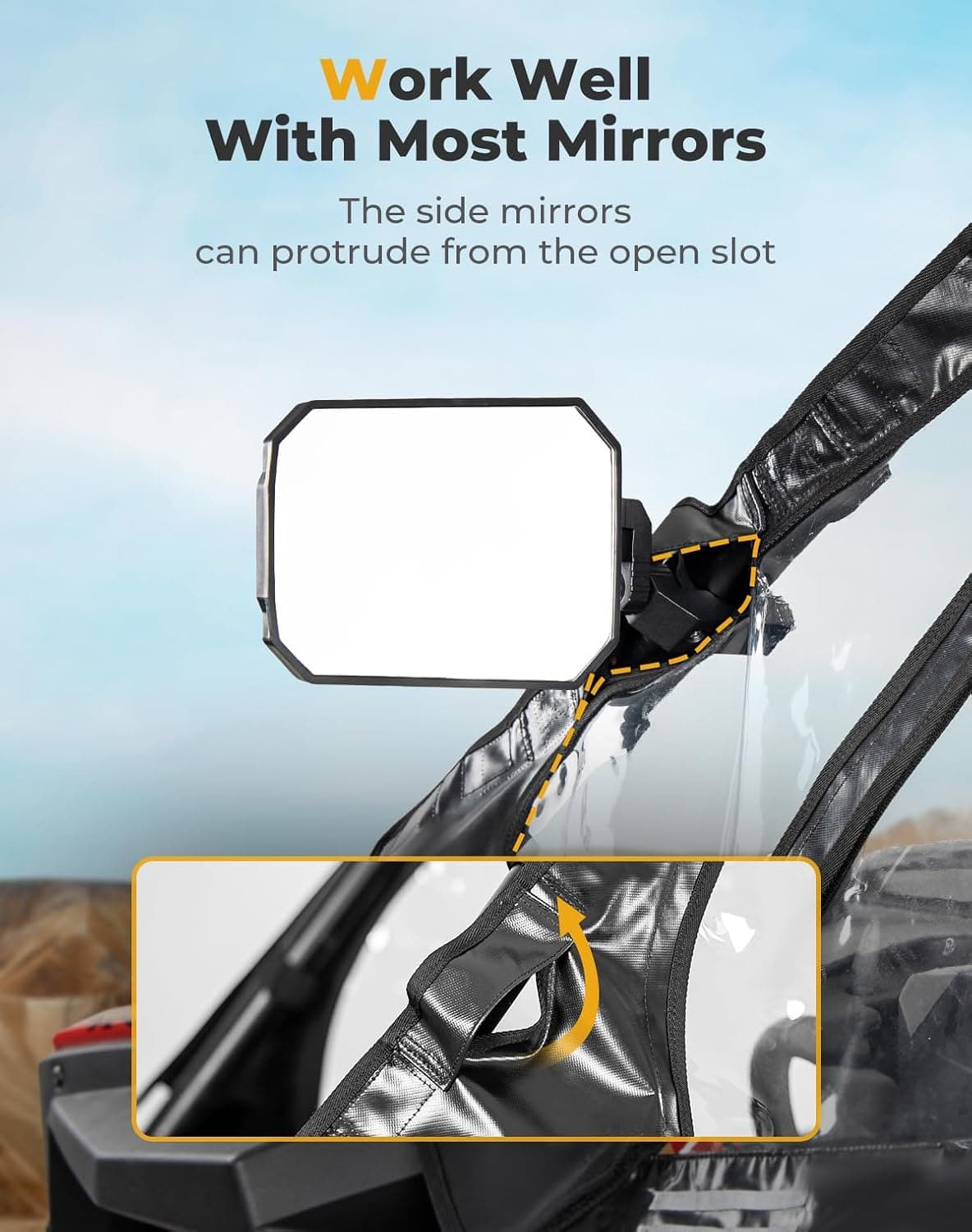 Photo of Upper Doors Soft Cab Enclosures for Polaris RZR PRO R 2022-2024 by Kemimoto - Premium for UTVs / Side by Sides