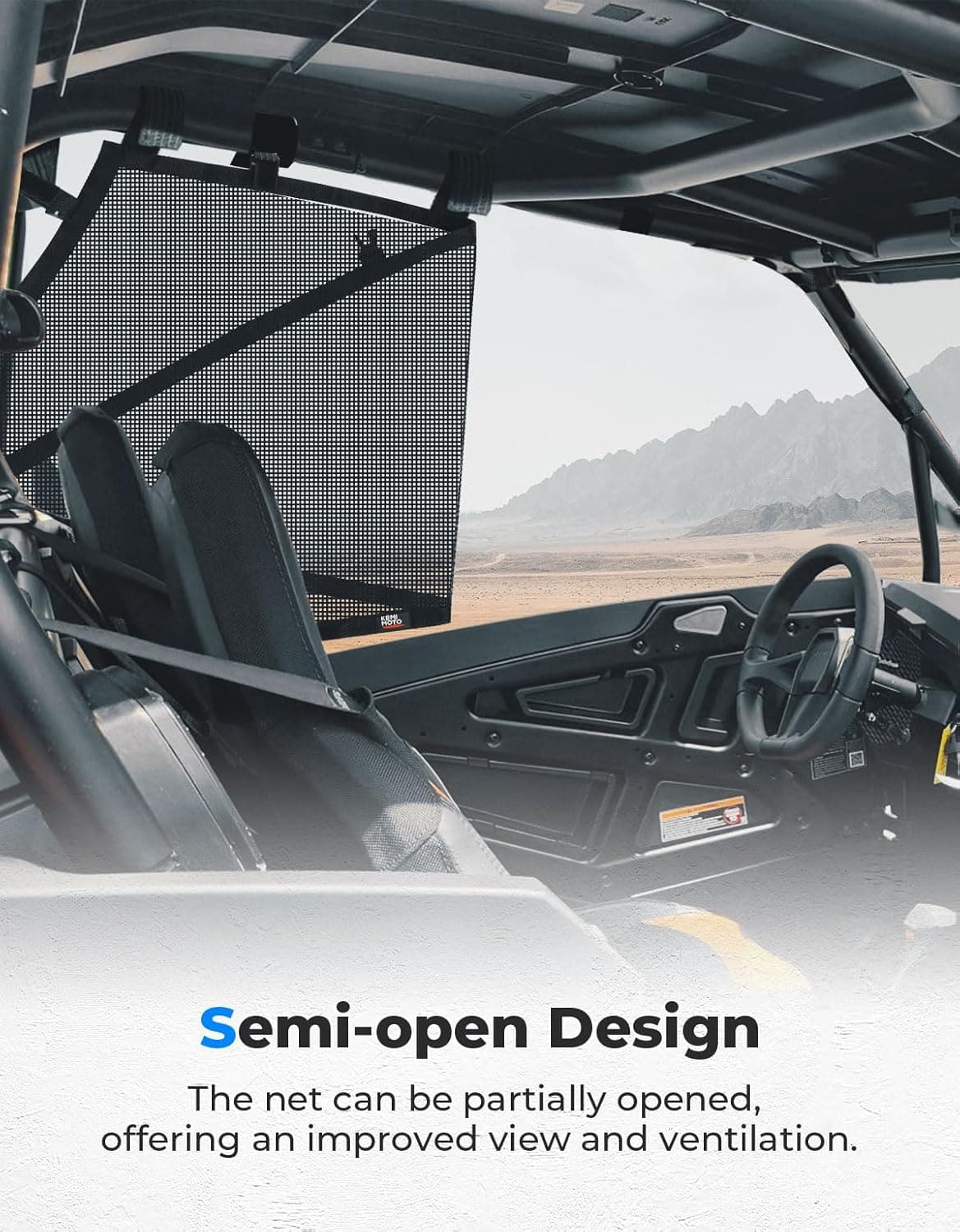 Photo of Mesh Shield Protective Door Net for 2014-2023 Polaris RZR XP 1000 by Kemimoto - Premium for UTVs / Side by Sides