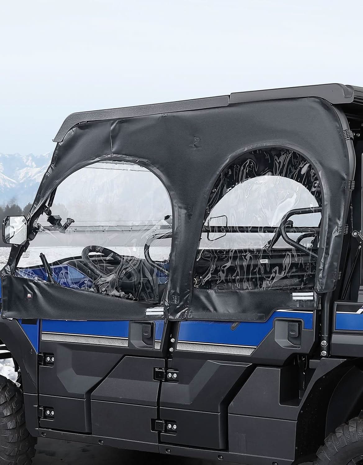 Photo of Soft Upper Doors For Kawasaki Mule Pro FXT|DXT 2015-2025 by Kemimoto - Premium for UTVs / Side by Sides