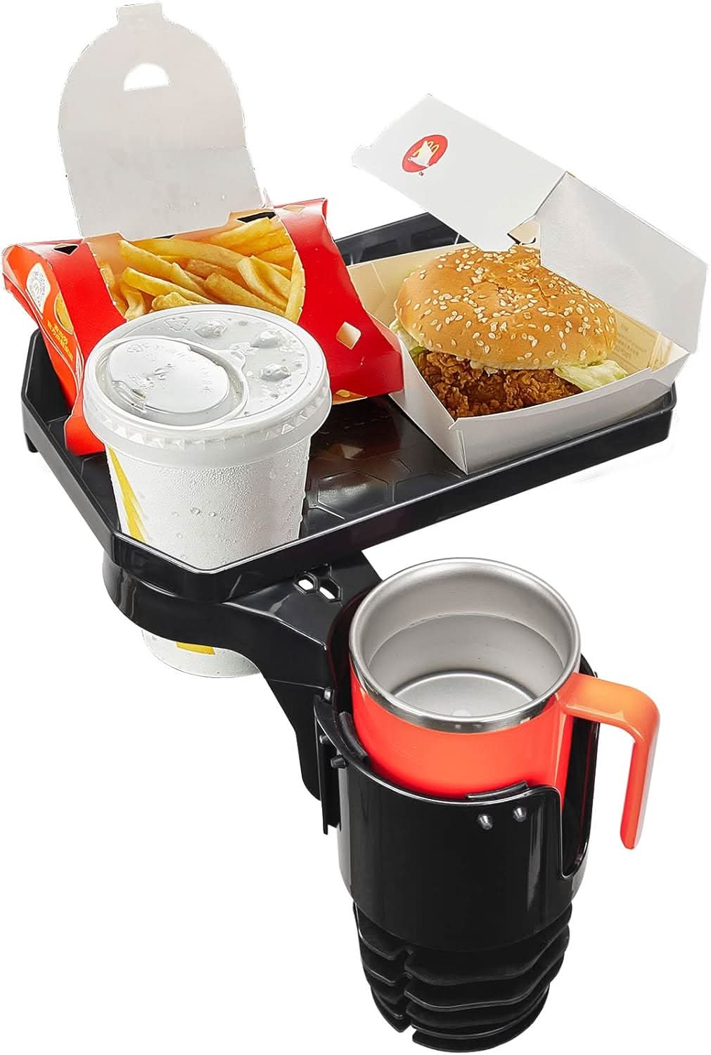 Photo of JOYTUTUS Cup Holder Tray, fit in 2.75-3.25 inch Car Holder by Kemimoto - Premium for UTVs / Side by Sides