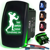 Waterproof Funny Rocker Switch - 12V ON/Off, LED Backlit with Custom Etched Design | R1 Industries