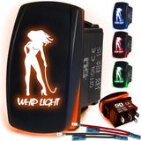Waterproof Funny Rocker Switch - 12V ON/Off, LED Backlit with Custom Etched Design | R1 Industries