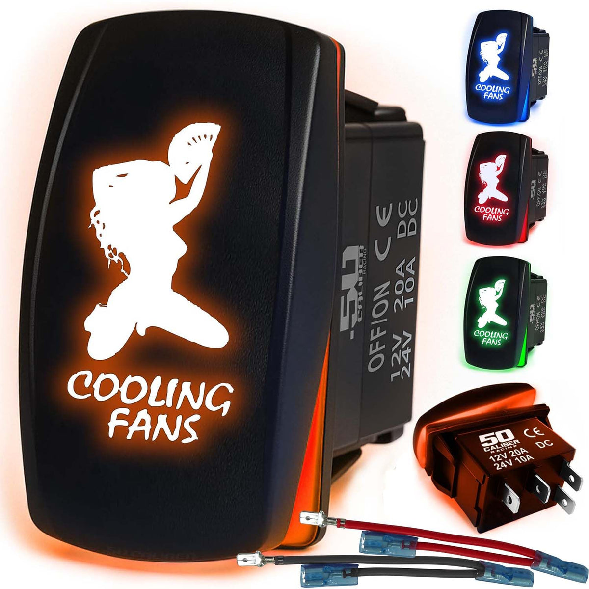 Waterproof Funny Rocker Switch - 12V ON/Off, LED Backlit with Custom Etched Design | R1 Industries