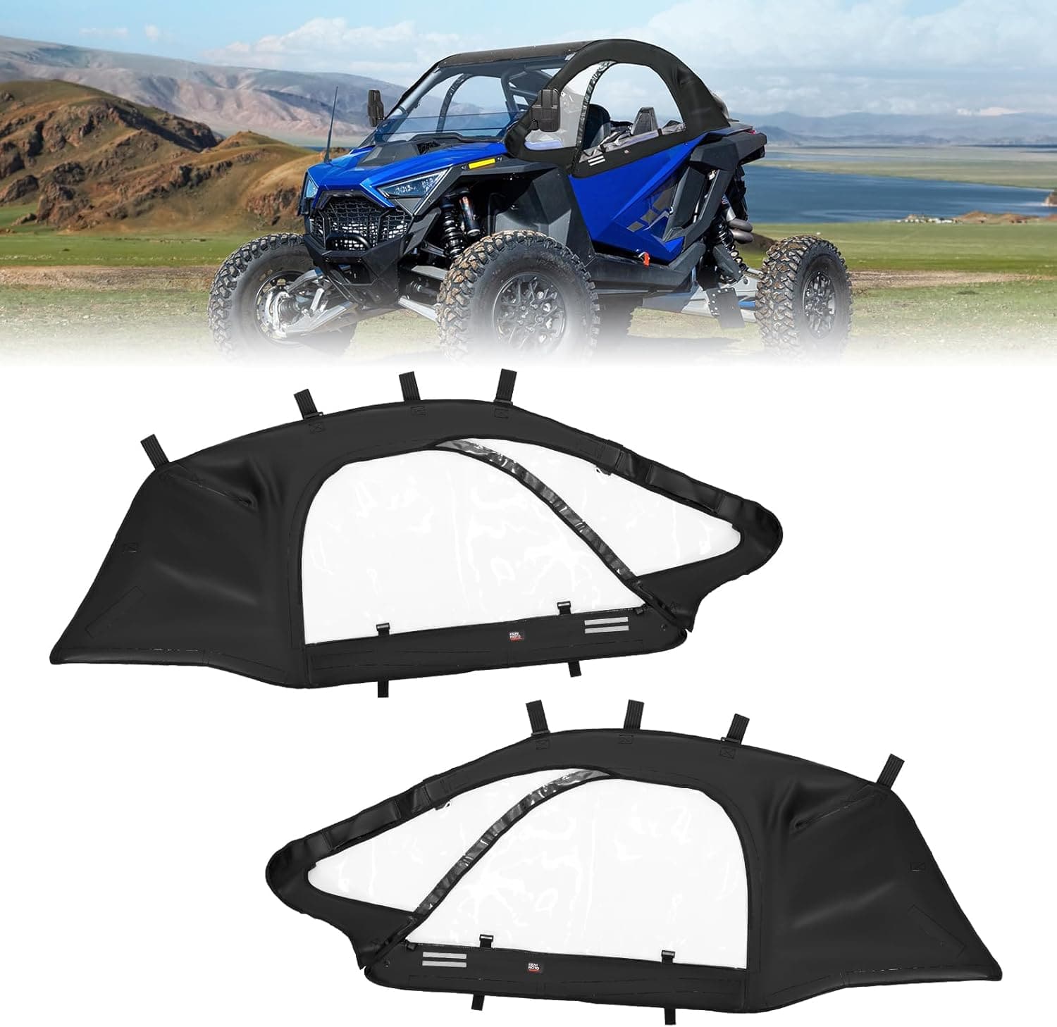 Photo of Upper Doors Soft Cab Enclosures for Polaris RZR PRO R 2022-2024 by Kemimoto - Premium for UTVs / Side by Sides