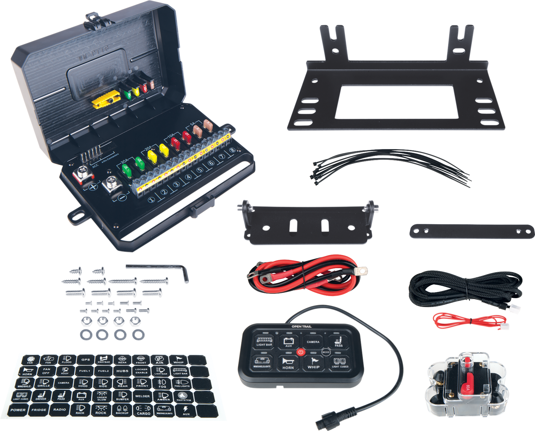 Photo of Multifunction RGB Switch Panel 8 Gang for Polaris RZR XP 1000 and UTVs by OPEN TRAIL - Premium Winch for UTVs / Side by Sides