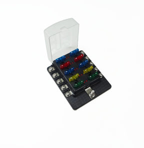 50 Caliber Racing 10 Way Screw Fuse Block - LED Indicators