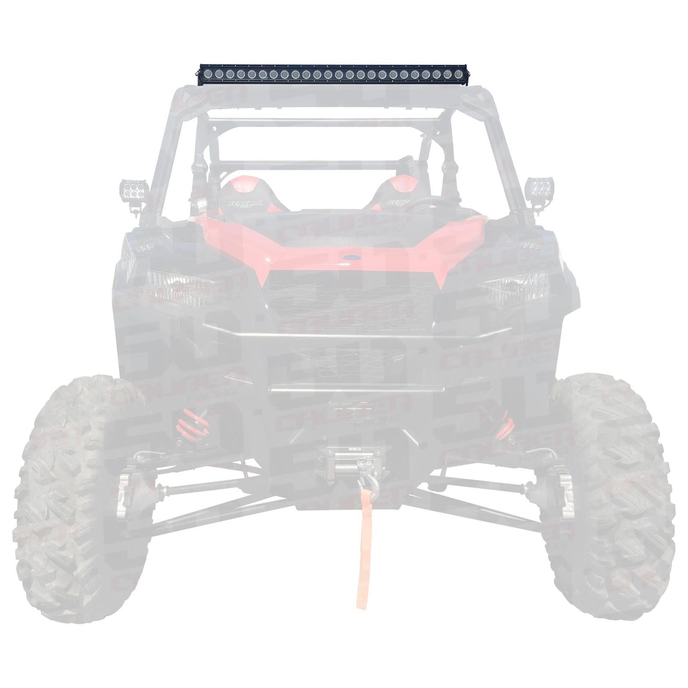 50 Caliber Racing Polaris General LED Light Bar Brackets - Brow Mount + USA Made Steel (2015-2018)
