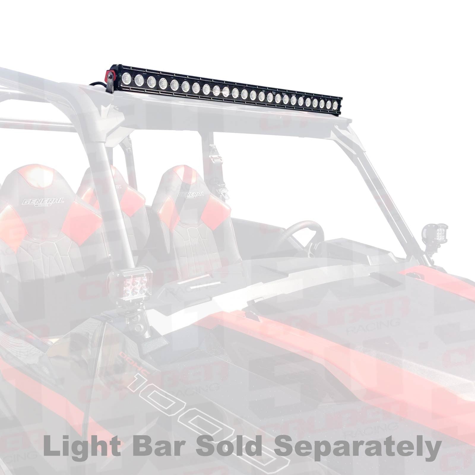 Polaris General LED Light Bar Brackets - Brow Mount + USA Made Steel (2015-2018)