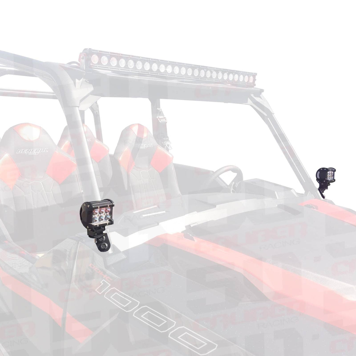 Polaris General A-Pillar Pod Light Mounts
