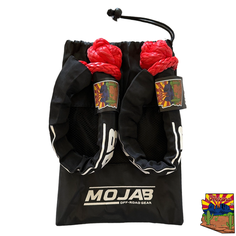 Photo of Soft Shackle 3/8'' x 22” with sleeve and bag (Set of 2 Shackles) (Lifetime Warranty) by MOJAB OFFROAD - Premium Soft Shackle for UTVs / Side by Sides