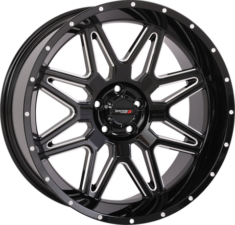 Photo of ST7 WHEEL 20X9 5+4 (0MM) 5/4.5 GLOSS BLACK MILLED by SYSTEM 3 - Premium Wheels for UTVs / Side by Sides