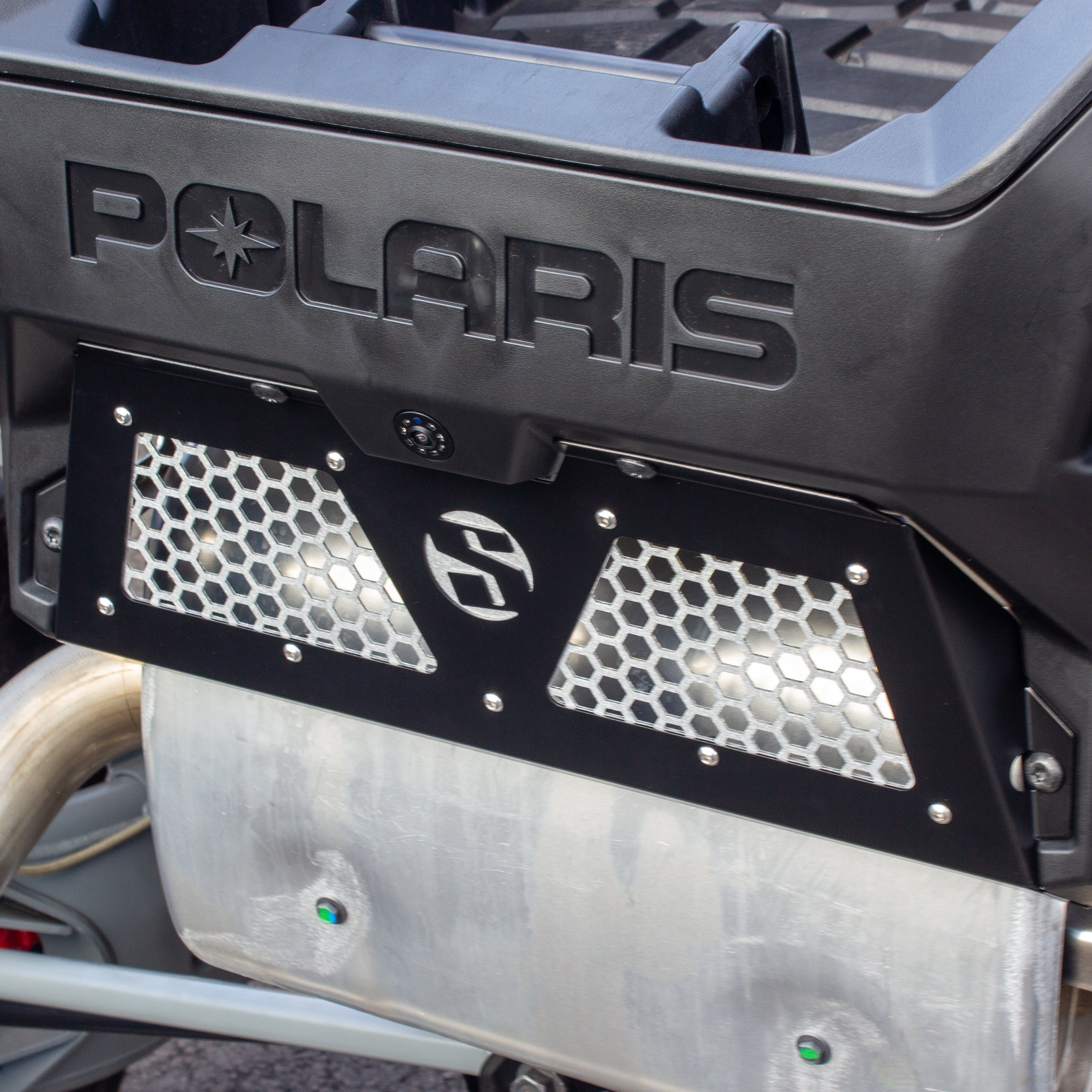 Photo of Polaris Turbo R/Pro XP Rear Exhaust Cover by SDR Motorsports - Premium Exhaust Covers for UTVs / Side by Sides