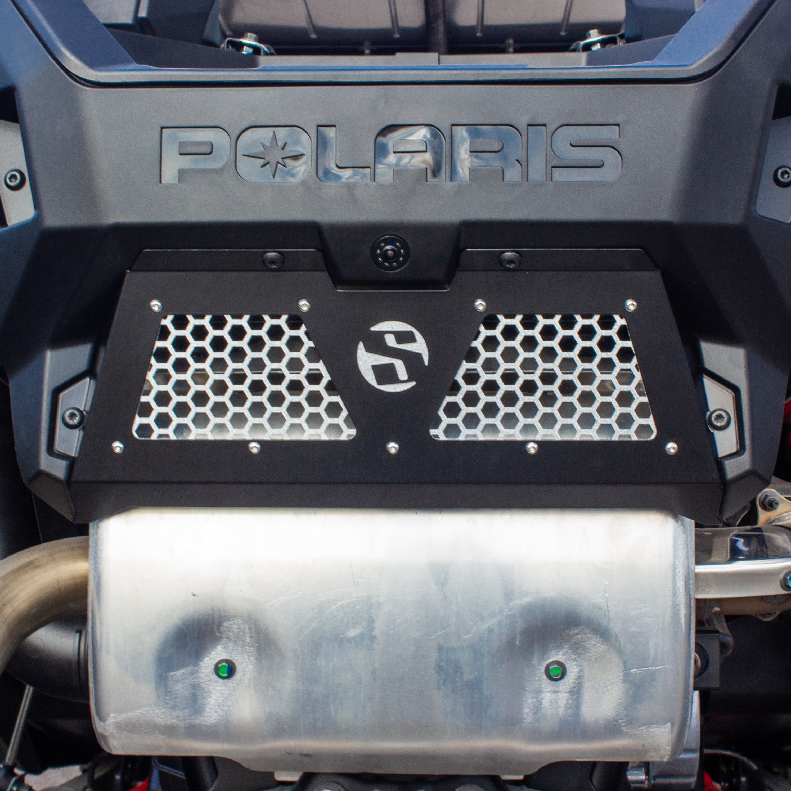 Photo of Polaris Turbo R/Pro XP Rear Exhaust Cover by SDR Motorsports - Premium Exhaust Covers for UTVs / Side by Sides
