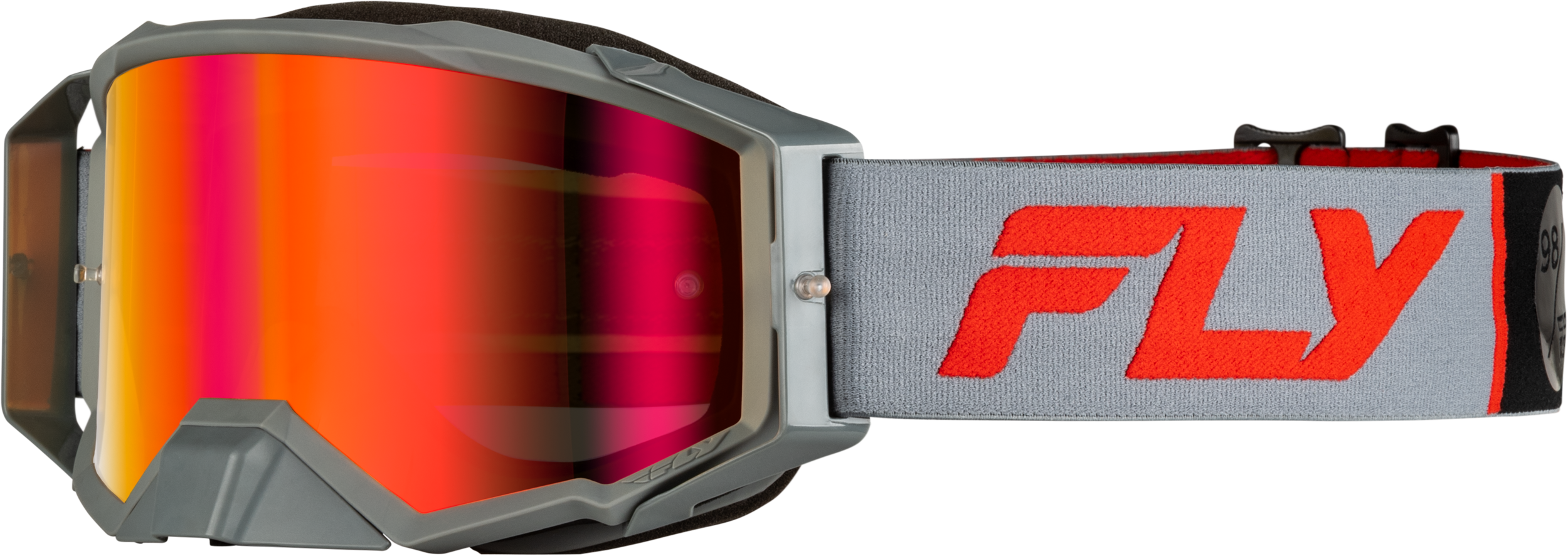 Photo of ZONE PRO GOGGLE GREY/RED W/ LIGHT RED MIRROR/AMBER LENS by FLY RACING - Premium Eyewear for UTVs / Side by Sides