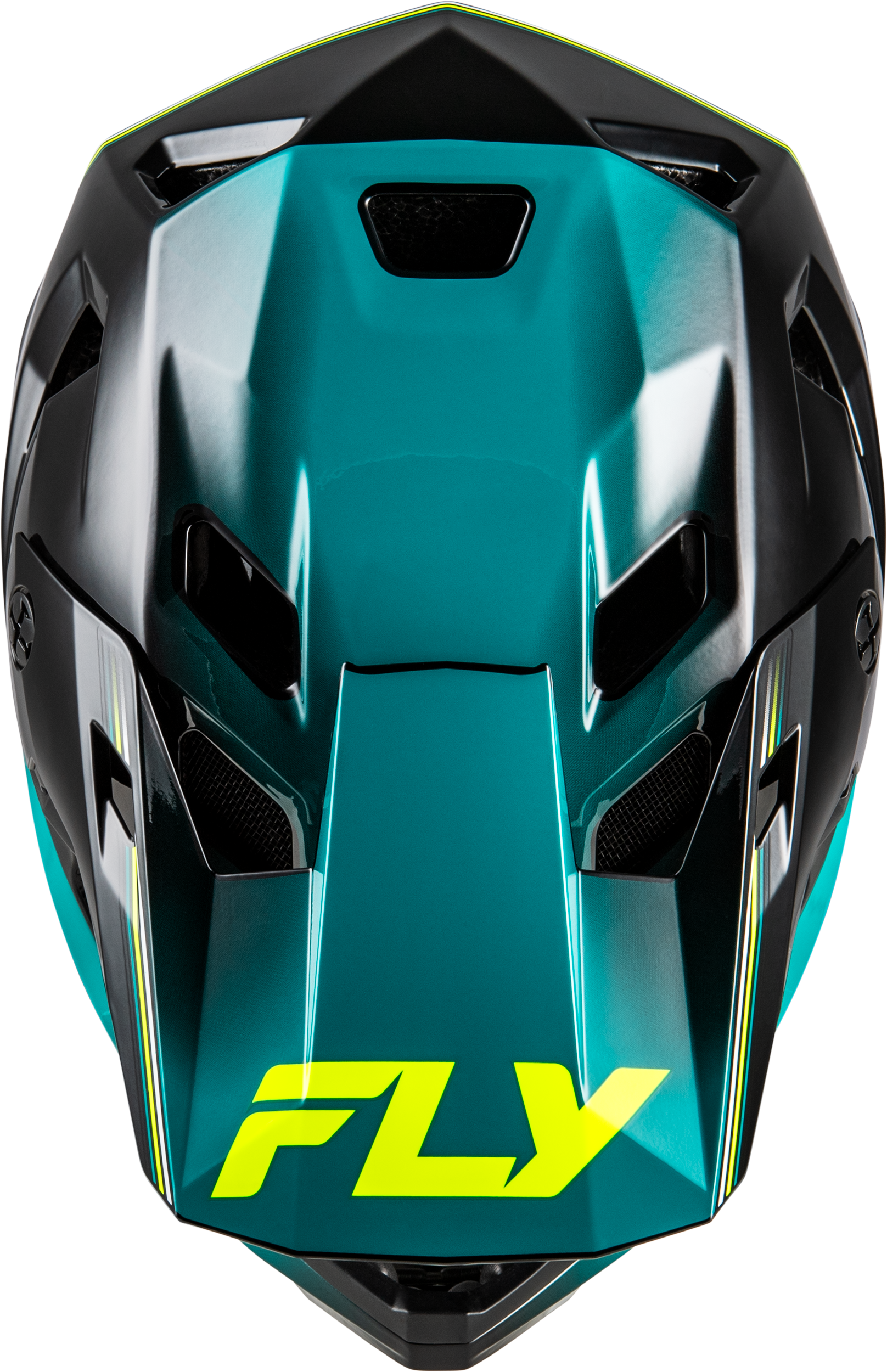 Photo of YTH RAYCE REPEAT BICYCLE HLMT BLACK/TEAL/HI-VIS YL by FLY RACING - Premium Helmets for UTVs / Side by Sides