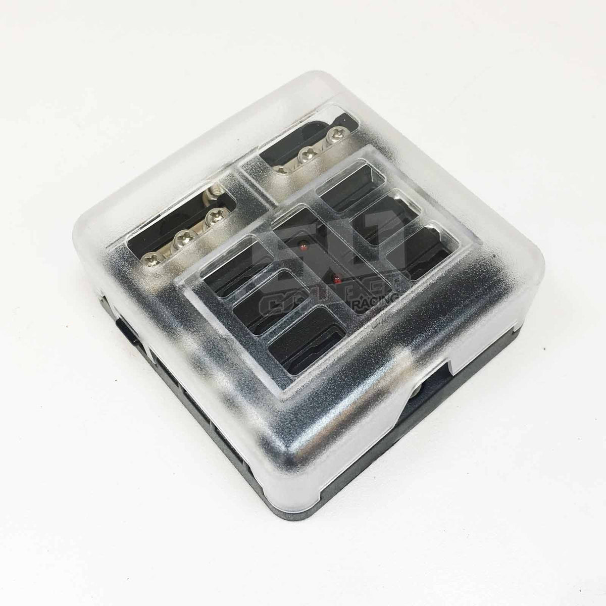 50 Caliber Racing 6 Way Screw 12V Fuse Block with Ground Terminals