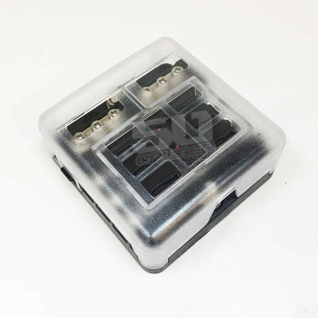 50 Caliber Racing 6 Way Screw 12V Fuse Block with Ground Terminals