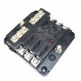 50 Caliber Racing 6 Way Screw 12V Fuse Block with Ground Terminals