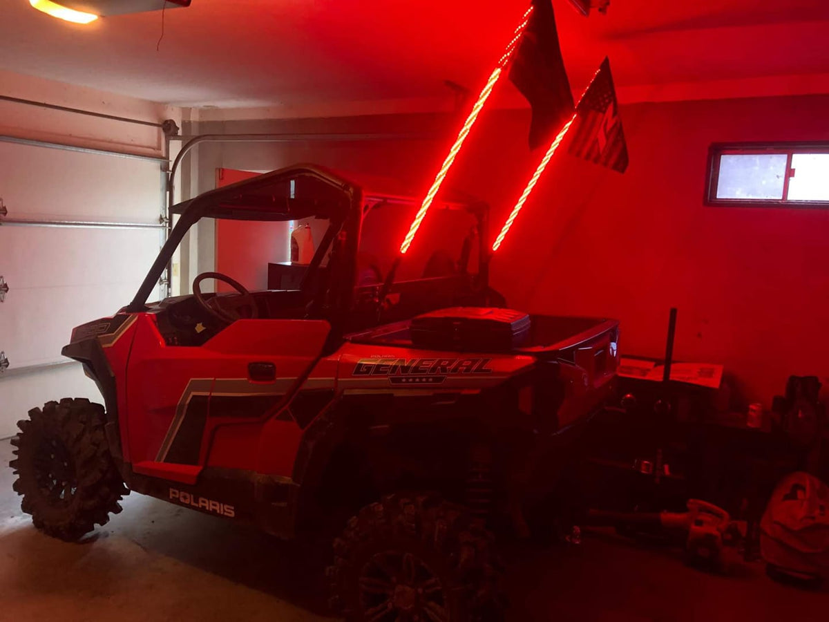 R1 LED whip lights in real off-road use