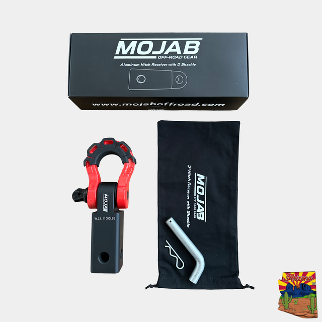 Photo of 2'' Aluminum Hitch Receiver with Steel D-Shackle (LIFETIME WARRANTY) by MOJAB OFFROAD - Premium for UTVs / Side by Sides