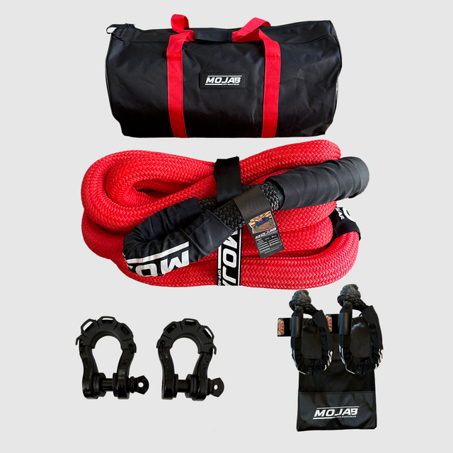Photo of Elite Recovery Kit (6 items + 2 Storage bags + 1 Velcro tape) *Lifetime Warranty by MOJAB OFFROAD - Premium Recovery Kit for UTVs / Side by Sides