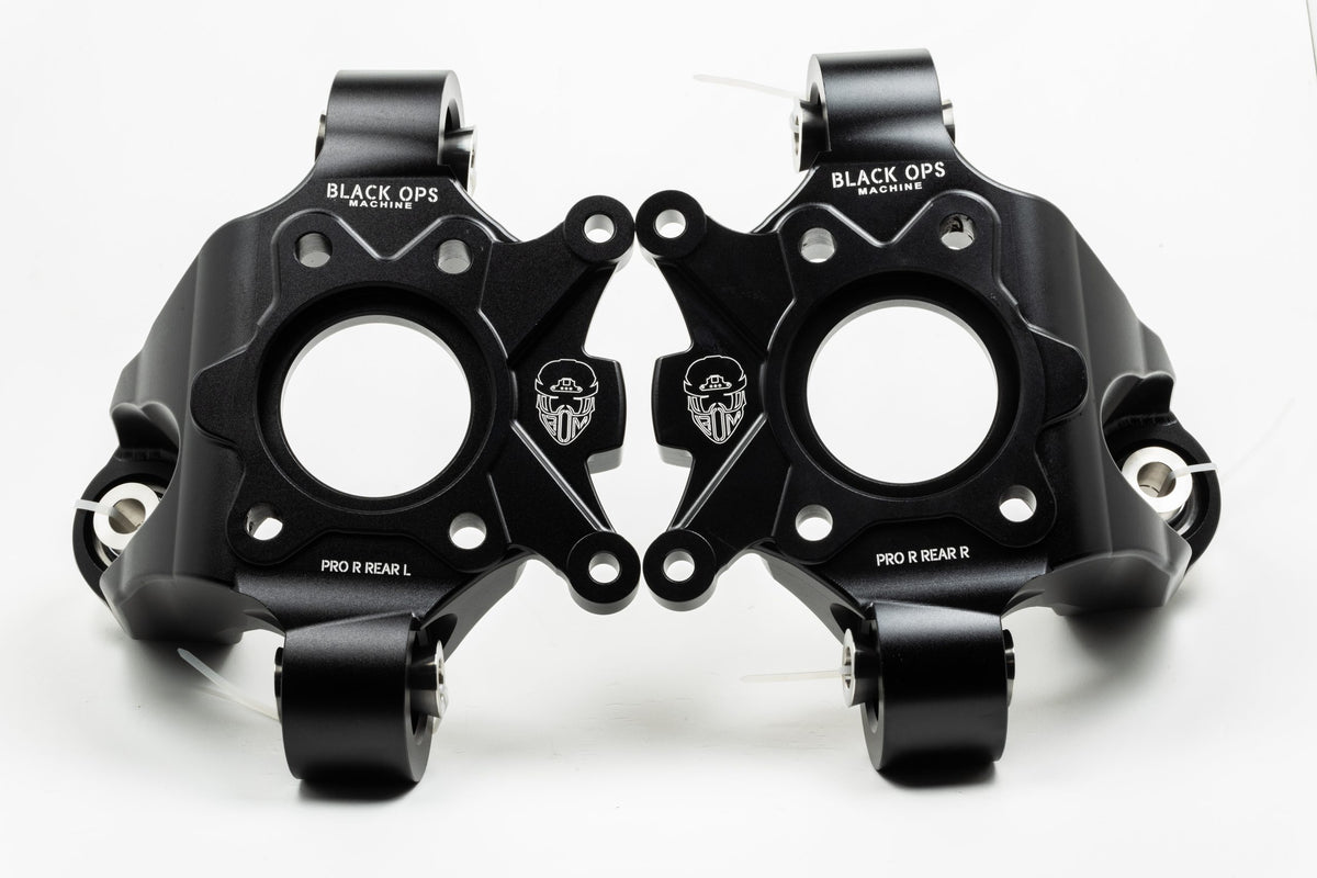 Pro R / Turbo R Rear Knuckles - 6061 Billet Aluminum + Hard Anodized Finish