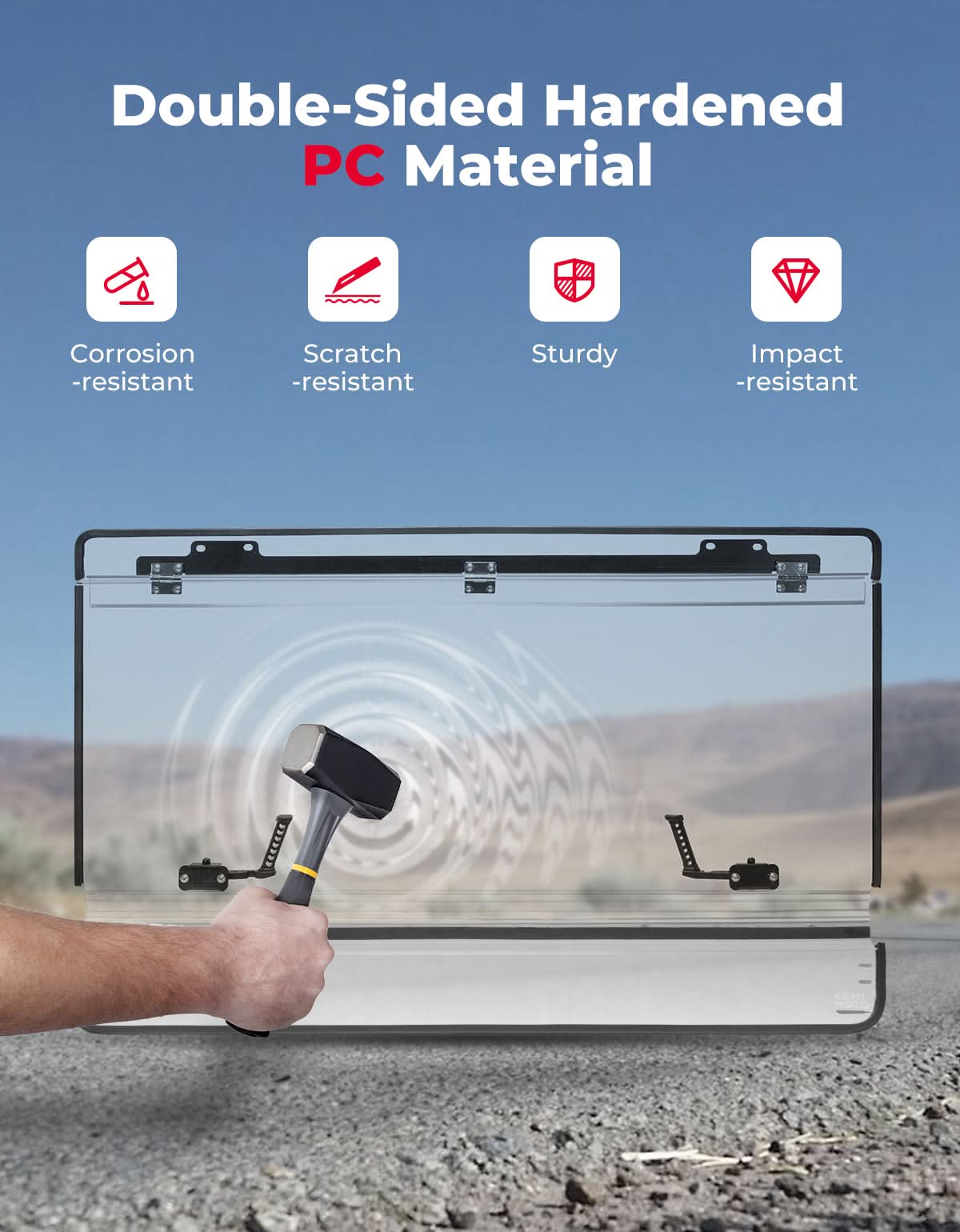 Photo of 3-in-1 Flip Scratch-Resistant Windshield for Can-Am Defender & Defender Max HD5/HD8/HD10 by Kemimoto - Premium for UTVs / Side by Sides