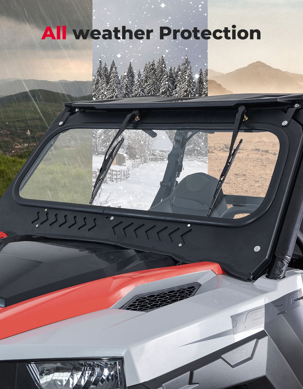 Photo of UTV Glass Windshield Front Windshield for Polaris General 1000, XP 1000, 4 1000 by Kemimoto - Premium for UTVs / Side by Sides