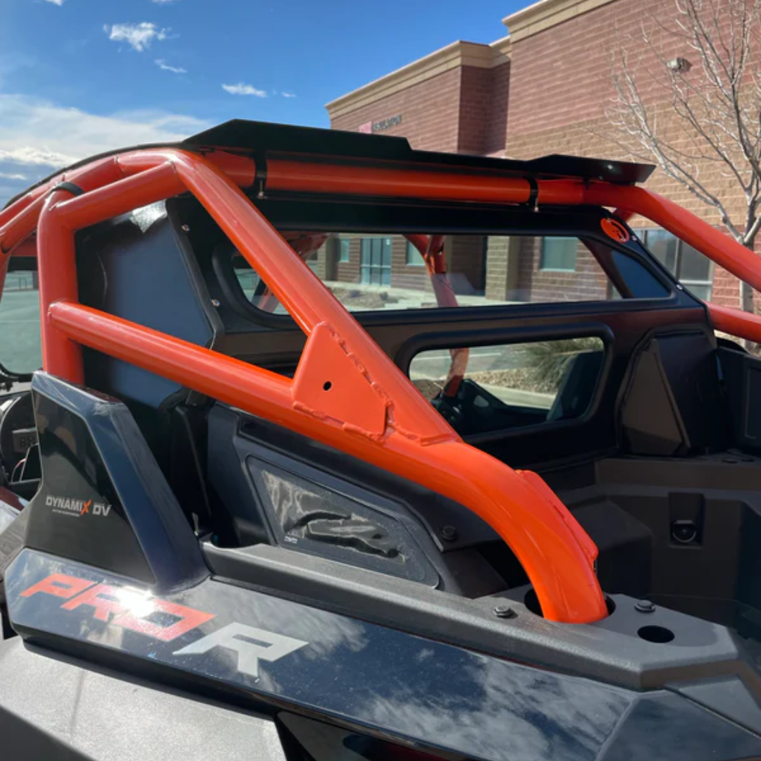Photo of Polaris RZR Pro XP / Turbo R Rear Windshield for Rockford Fosgate Speakers (2020+) by Dirt Warrior Accessories - Premium Windshields for UTVs / Side by Sides