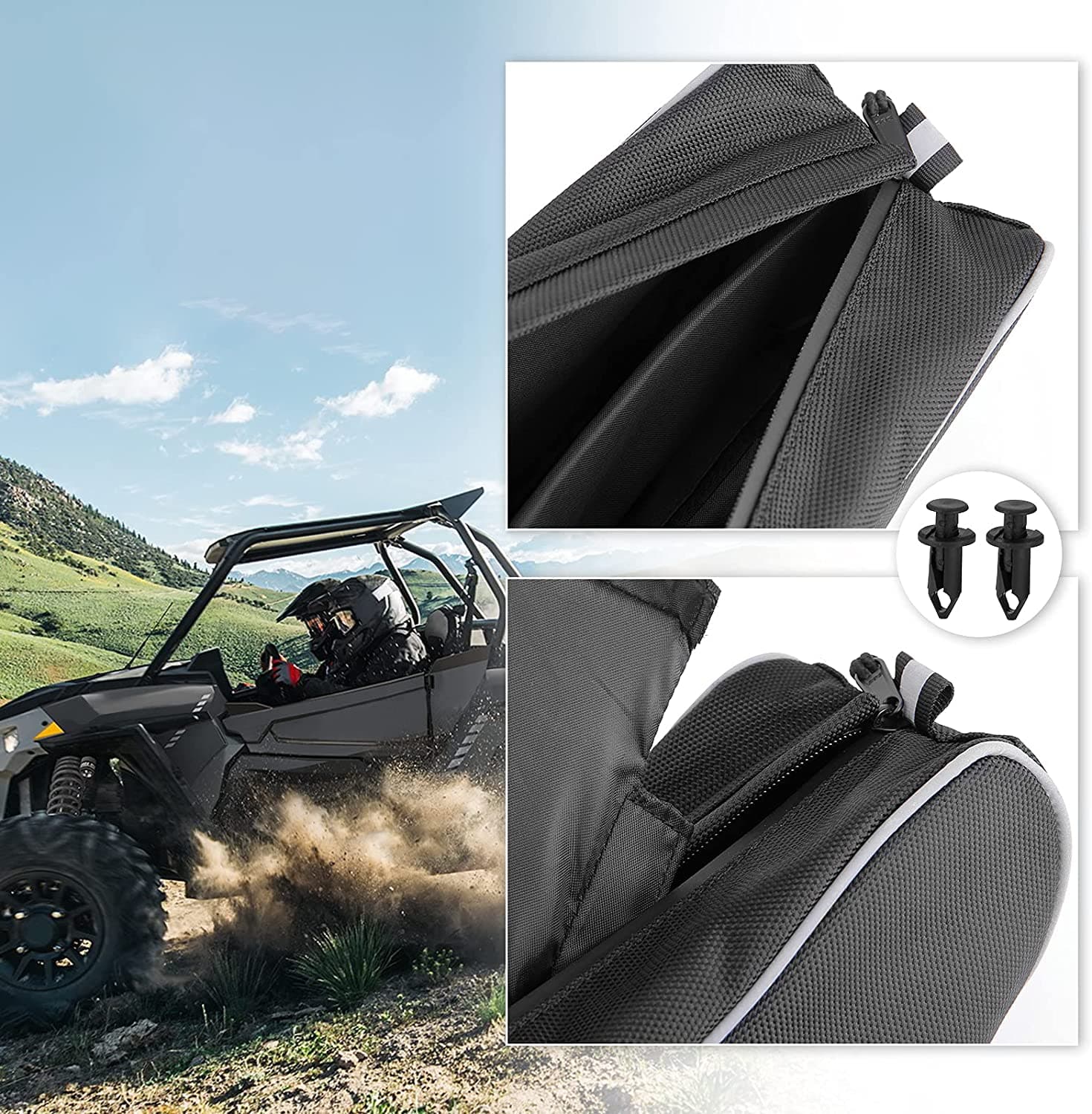 Photo of Rear Corner Bag for Polaris RZR Turbo / XP 1000 2pcs by Kemimoto - Premium for UTVs / Side by Sides