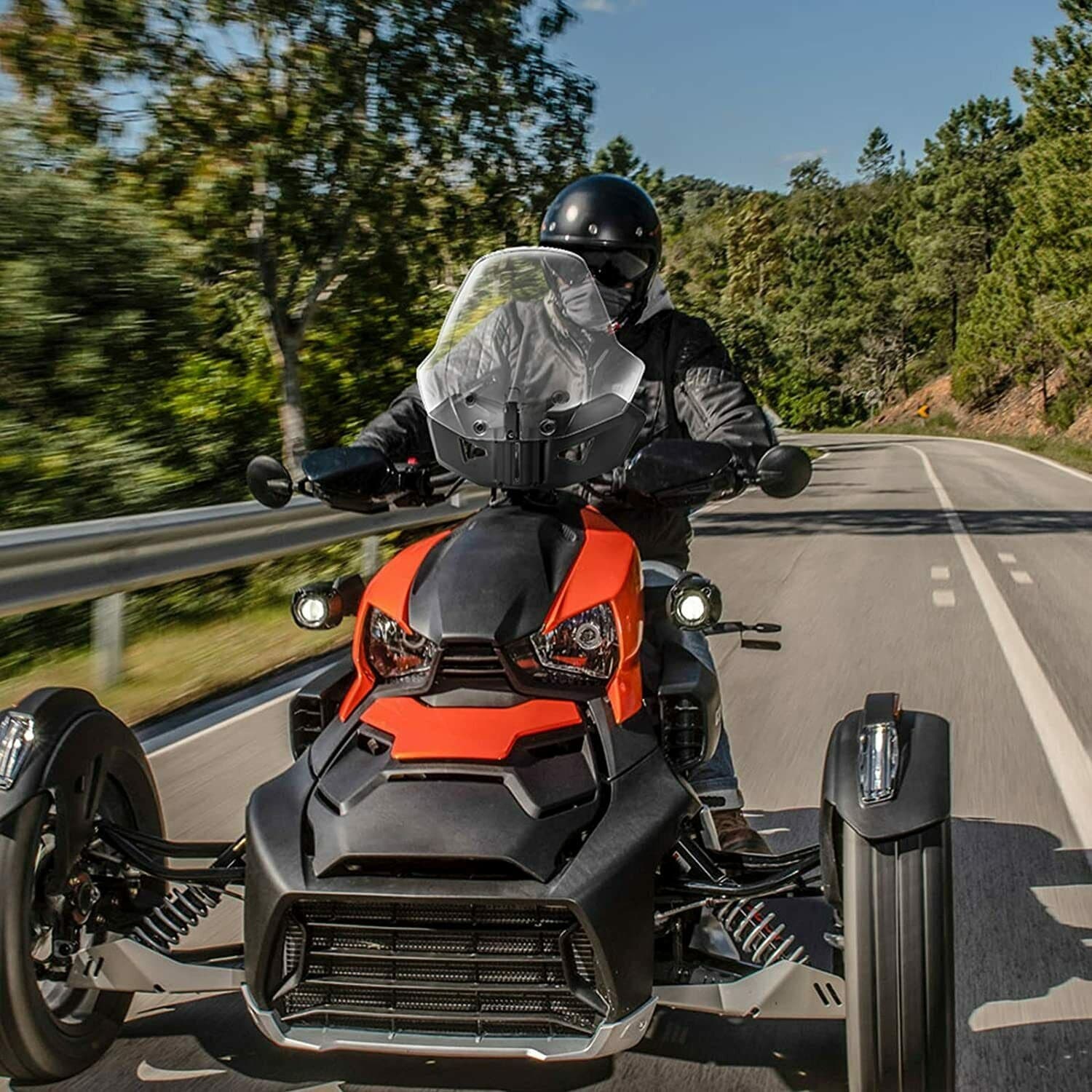 Photo of Sport Windshield for Can Am Ryker Rally 2018-2023 by Kemimoto - Premium for UTVs / Side by Sides