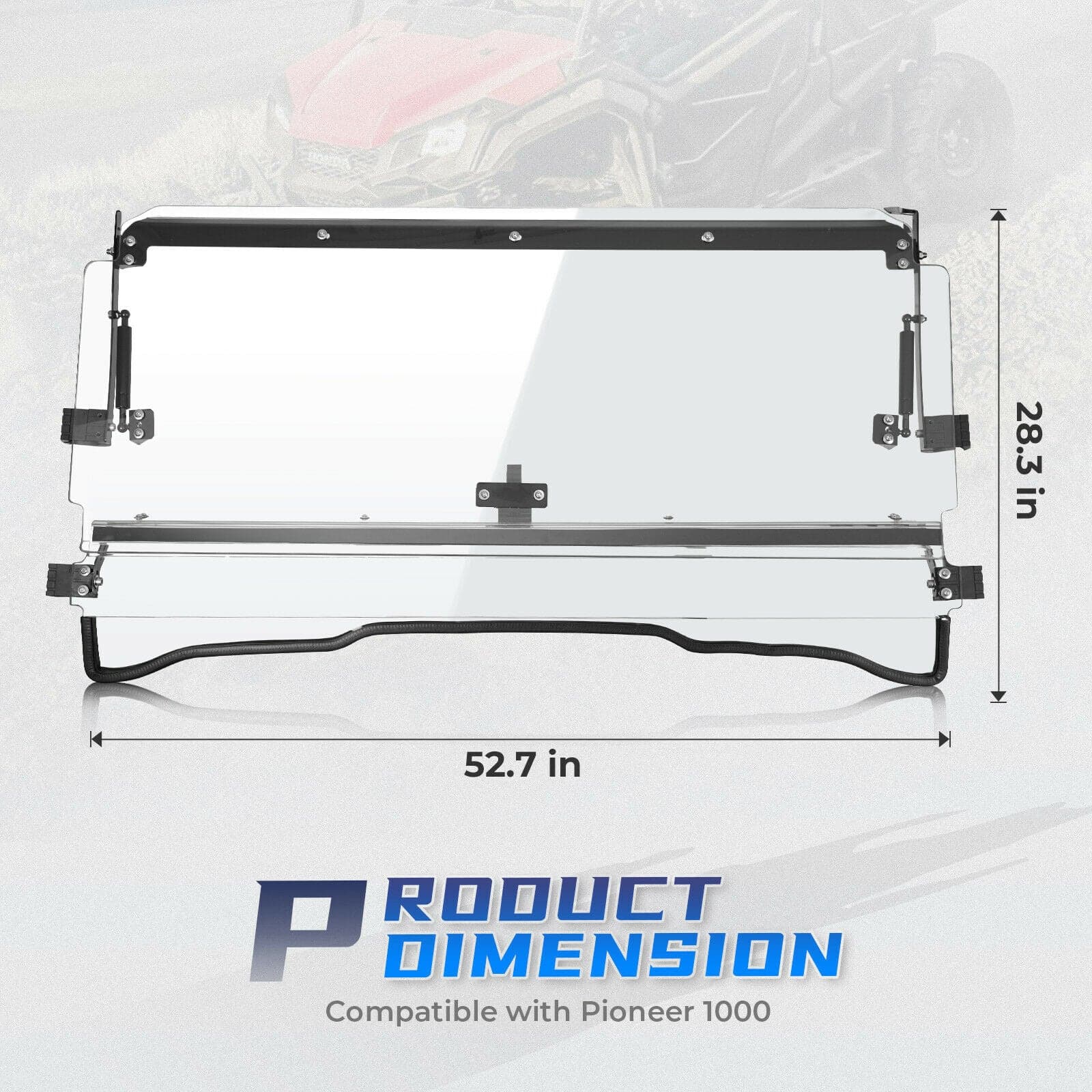 Photo of UTV 3-IN-1 Flip Windshield for Pioneer 1000 /1000-5 /1000-6 by Kemimoto - Premium for UTVs / Side by Sides