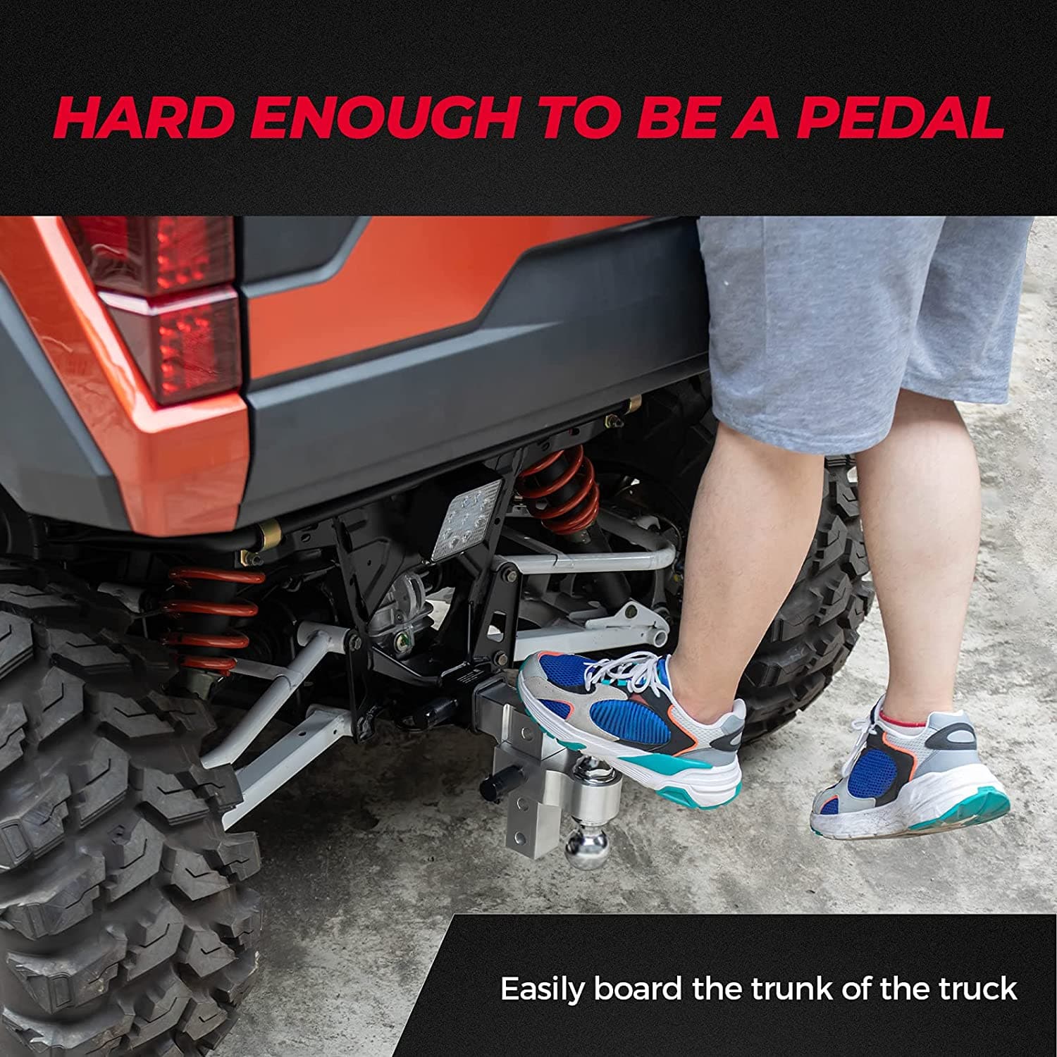 Photo of UTV Adjustable Trailer Hitch Ball Mount by Kemimoto - Premium for UTVs / Side by Sides