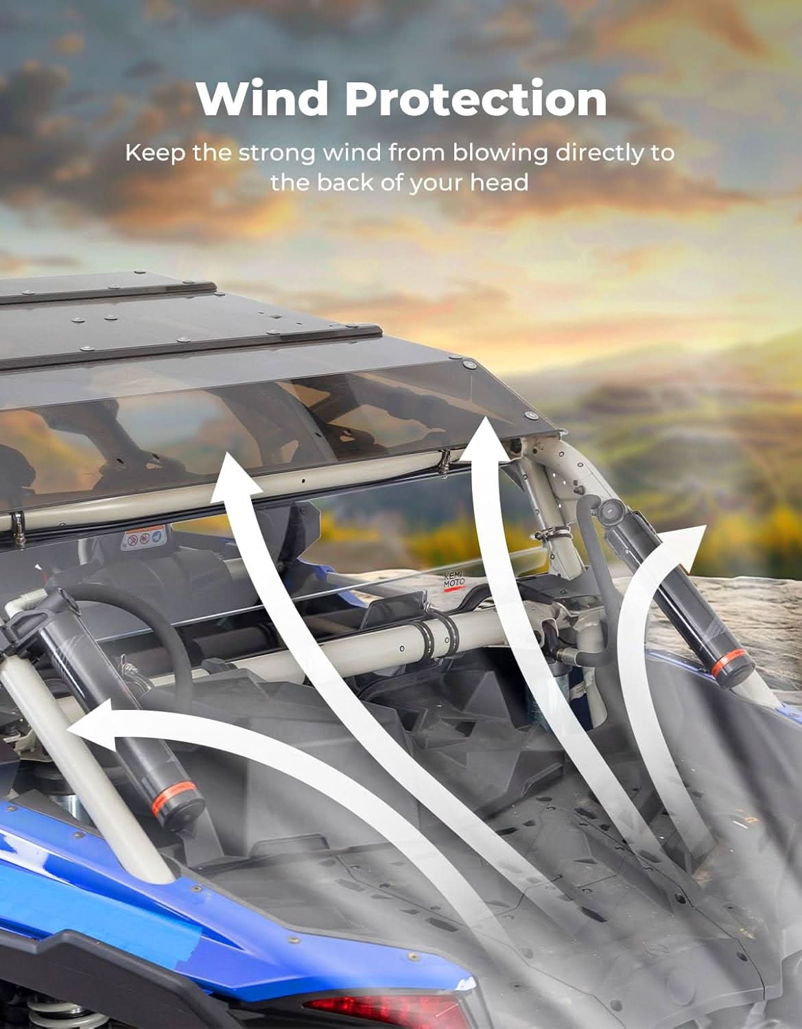 Photo of Upgraded Rear Windshield Scratch-resistant for Can-Am Maverick X3 / X3 MAX by Kemimoto - Premium for UTVs / Side by Sides