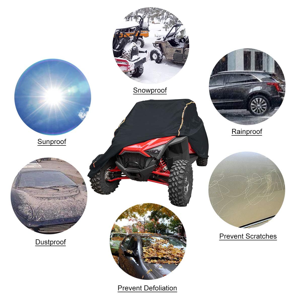 Photo of UTV Cover Heavy Waterproof for Polaris RZR PRO XP/Can-Am Maverick X3 by Kemimoto - Premium for UTVs / Side by Sides