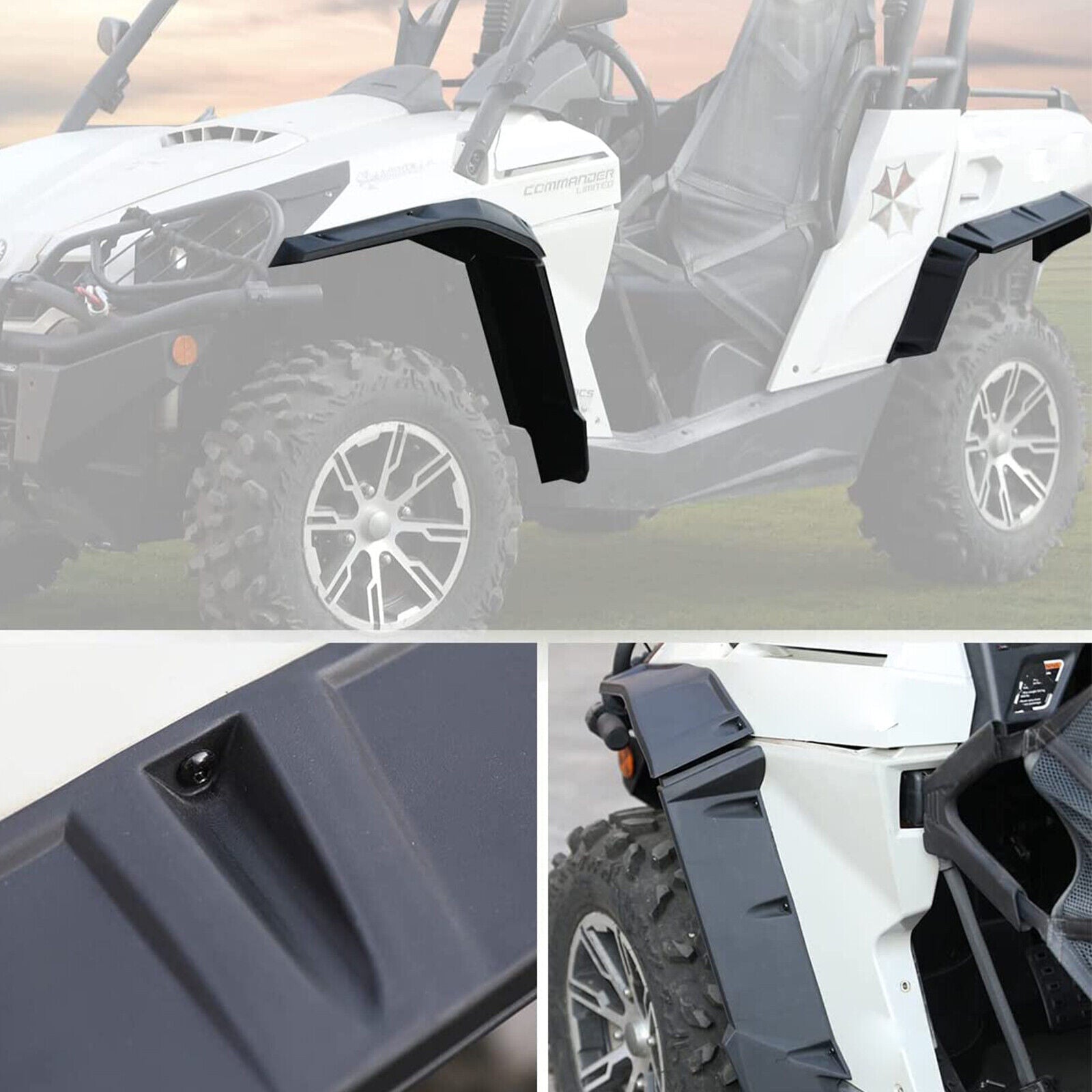 Photo of Heavy Duty Fender Flares For Can-Am Commander 2021+ by Kemimoto - Premium for UTVs / Side by Sides