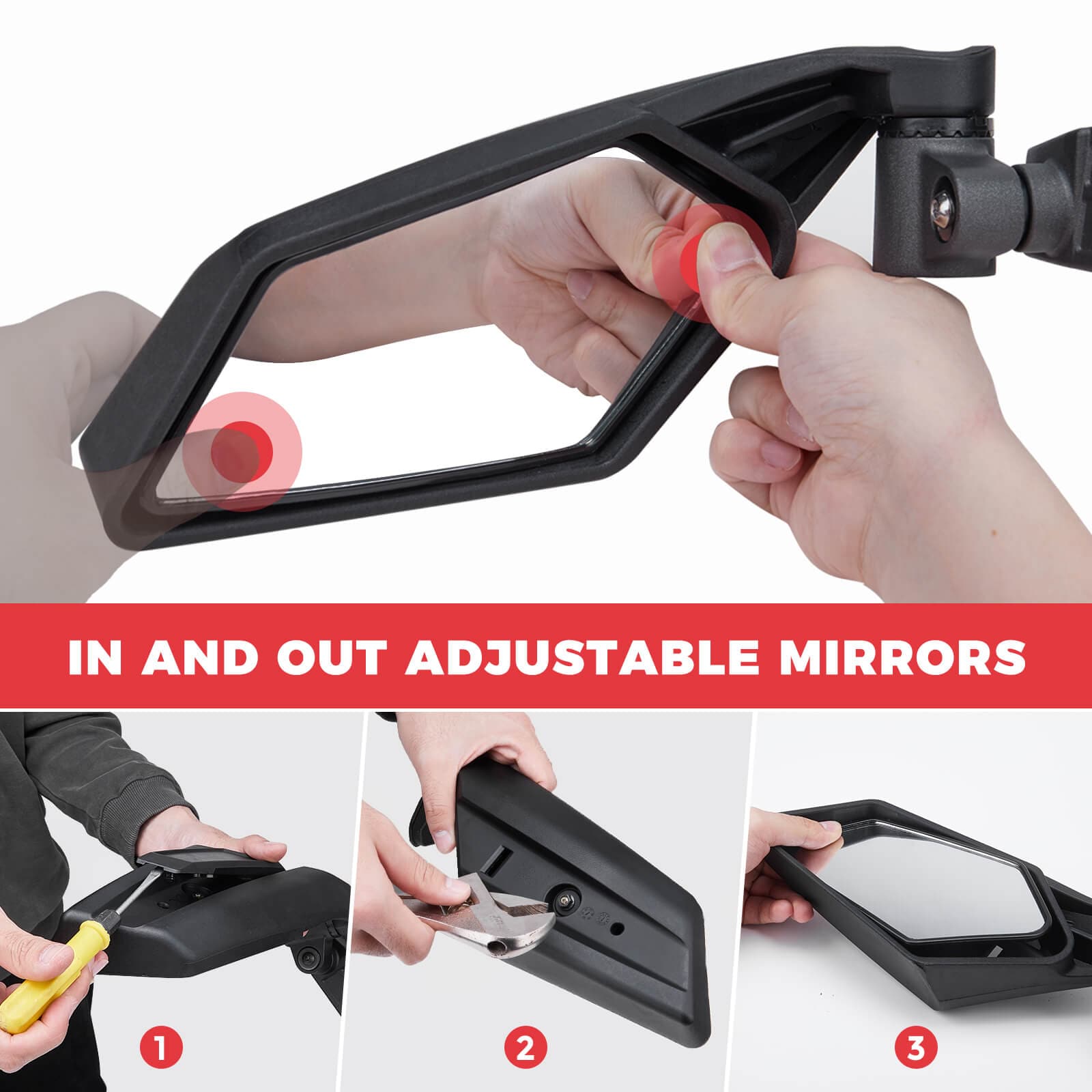 Photo of Kemimoto Front Lower Door Inserts & UTV Side View Mirror For Can-Am Maverick X3 by Kemimoto - Premium for UTVs / Side by Sides