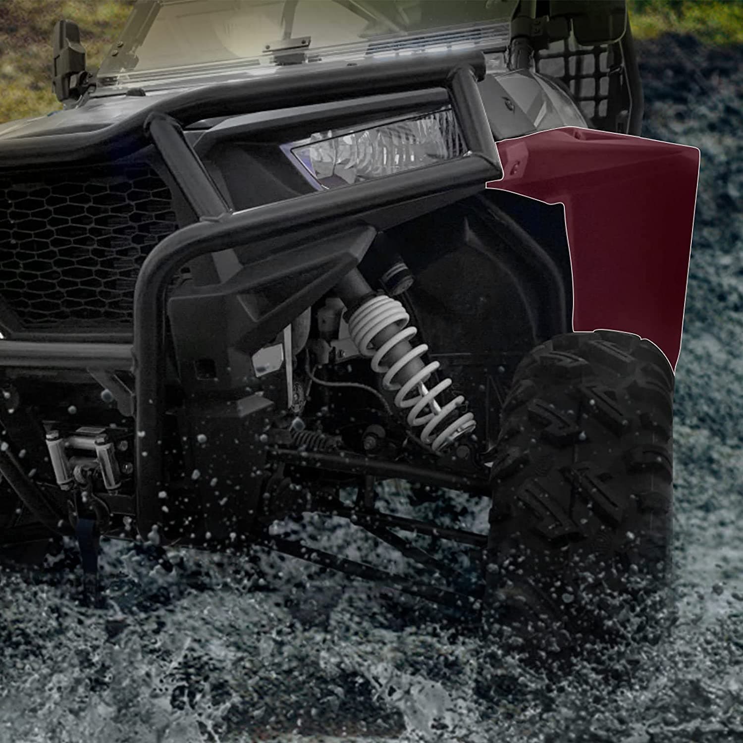 Photo of Extended Front Full Mud Flaps 2PCS for Polaris RZR XP 1000 / TURBO by Kemimoto - Premium for UTVs / Side by Sides