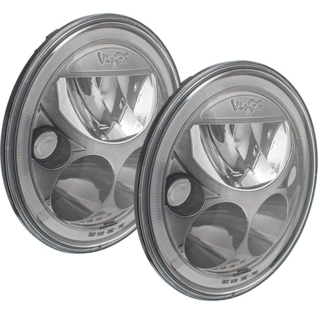 Photo of 7" VX Series LED Headlight Kit - Black Chrome | Amber Halo by Vision X Off-Road - Premium LED Headlight for UTVs / Side by Sides