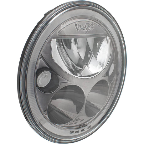 Photo of Single 7" Round Black Chrome Amber Halo VX Headlight (with Low-High-Halo) by Vision X Off-Road - Premium LED Headlight for UTVs / Side by Sides