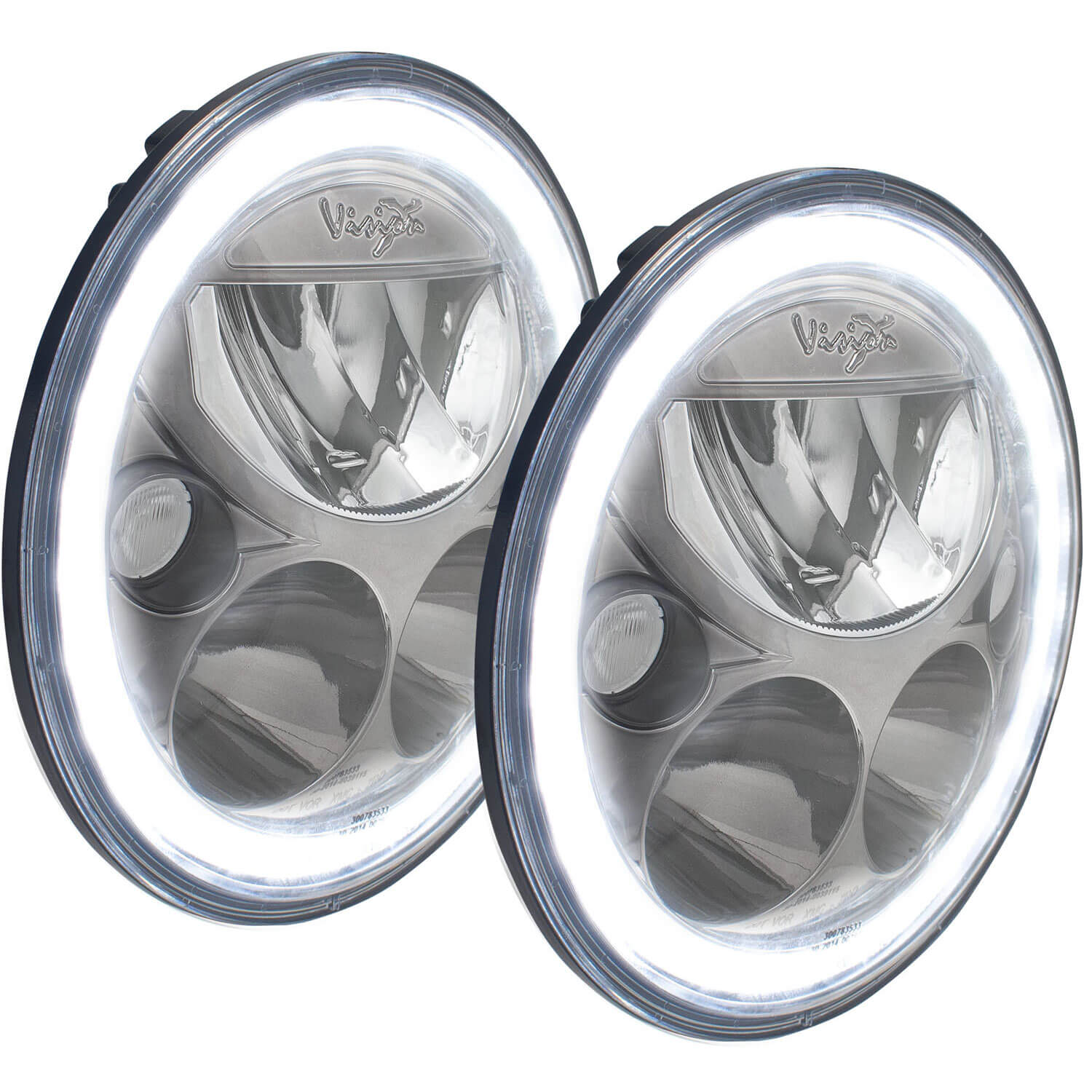 Photo of 7" VX Series LED Headlight Kit - Black Chrome | White Halo by Vision X Off-Road - Premium LED Headlight for UTVs / Side by Sides