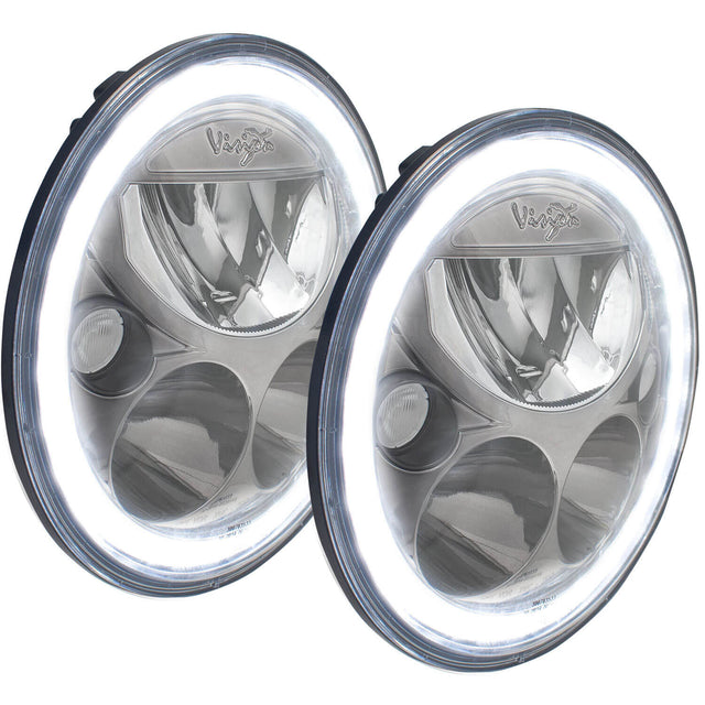 Photo of 7" VX Series LED Headlight Kit - Black Chrome | White Halo by Vision X Off-Road - Premium LED Headlight for UTVs / Side by Sides