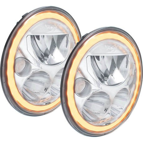 Photo of 7" VX Series LED Headlight Kit - Chrome | Amber Halo by Vision X Off-Road - Premium LED Headlight for UTVs / Side by Sides