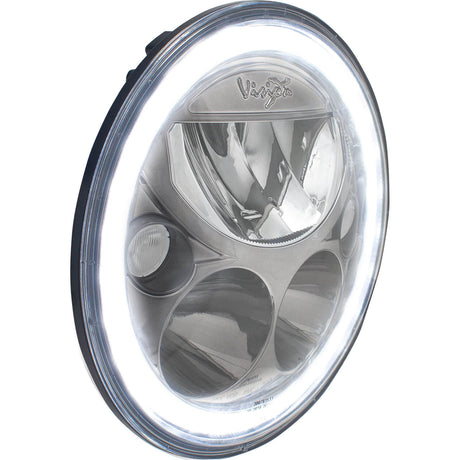 Photo of Single 7" Round Black Chrome VX Headlight (with Low-High-Halo) by Vision X Off-Road - Premium LED Headlight for UTVs / Side by Sides