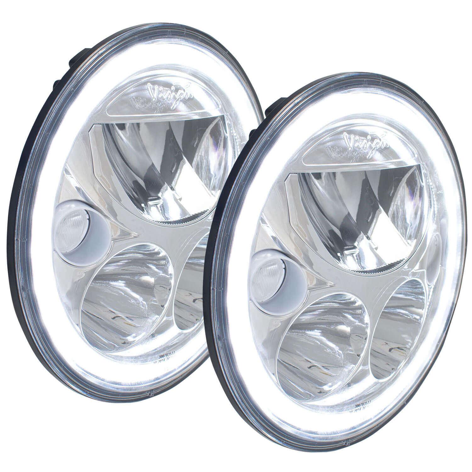 Photo of 7" VX Series LED Headlight Kit - Chrome | White Halo by Vision X Off-Road - Premium LED Headlight for UTVs / Side by Sides