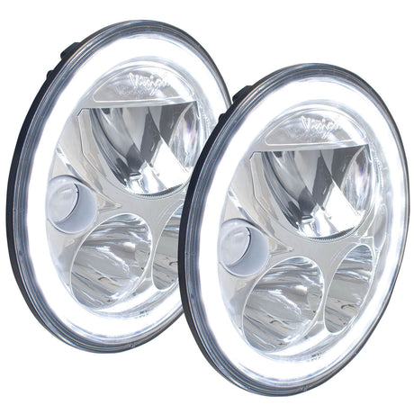 Photo of 7" VX Series LED Headlight Kit - Chrome | White Halo by Vision X Off-Road - Premium LED Headlight for UTVs / Side by Sides