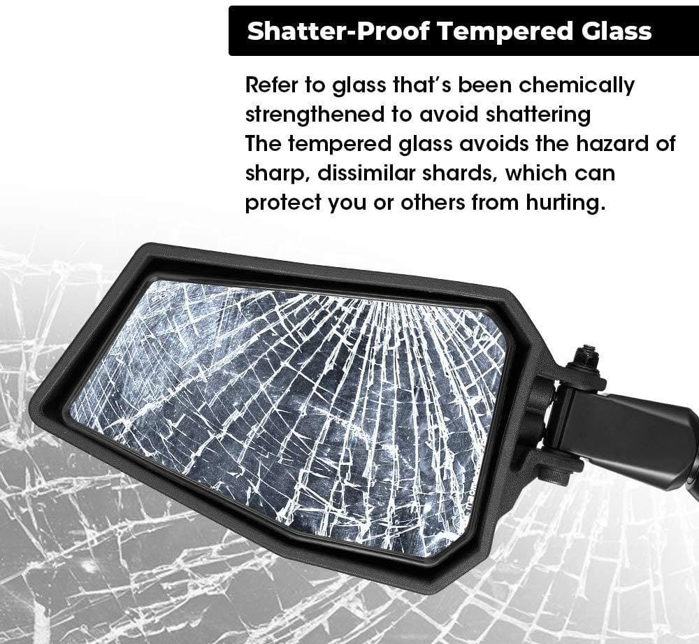 Photo of UTV Side View Mirrors for 1.75- 2" Roll Bar Fit Polaris Ranger by Kemimoto - Premium for UTVs / Side by Sides