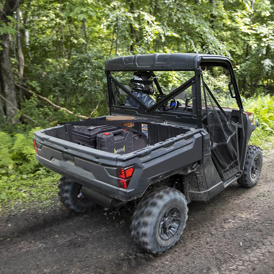 Photo of UTV Waterproof Seat Cover & 2" Tie Down Anchors for Polaris Ranger by Kemimoto - Premium for UTVs / Side by Sides