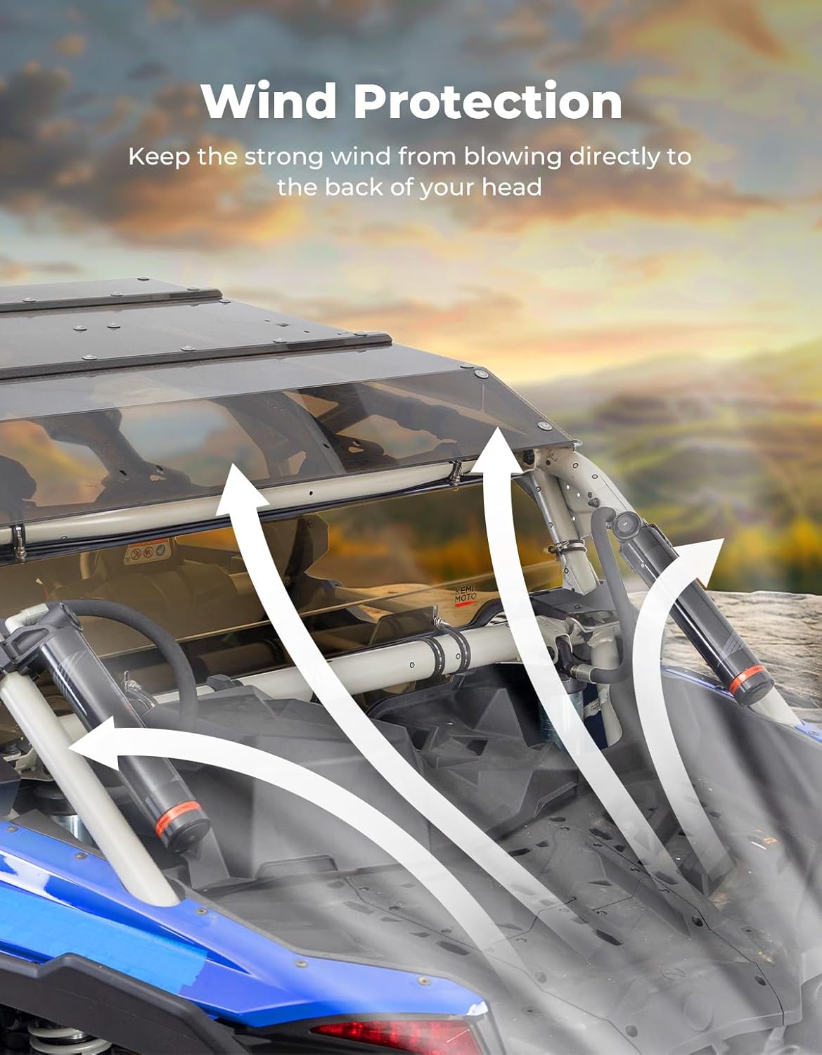 Photo of Upgraded Rear Tinted Windshield for Can-Am Maverick X3 / X3 MAX by Kemimoto - Premium for UTVs / Side by Sides