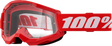 100% Strata 2 Goggles - Red Clear Lens